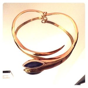 Stuart Weitzman blue stone gold plated necklace